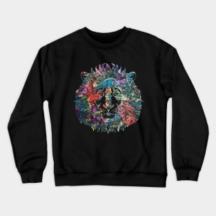 Lion Zentangle Pattern Crewneck Sweatshirt